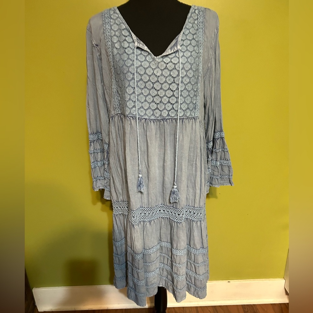 Sacred Threads dress - dusty blue, great length!